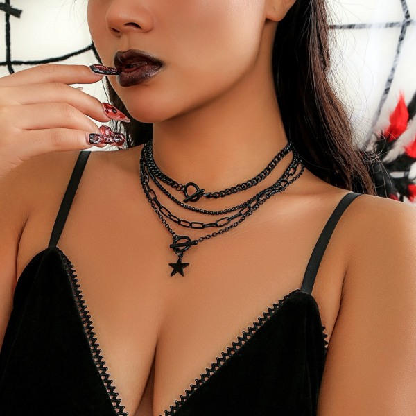 Cold Wind Svart Kostym Halsband Set BLACK 2 2 black 2-2