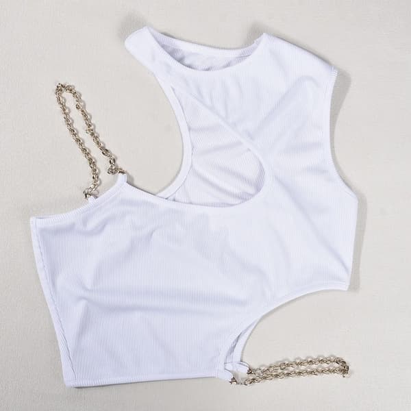 Ærmeløs Crop Top med Stropper, SORT S black S