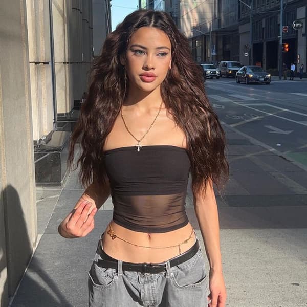 Crop Top -putkitoppi MUSTA S Black S