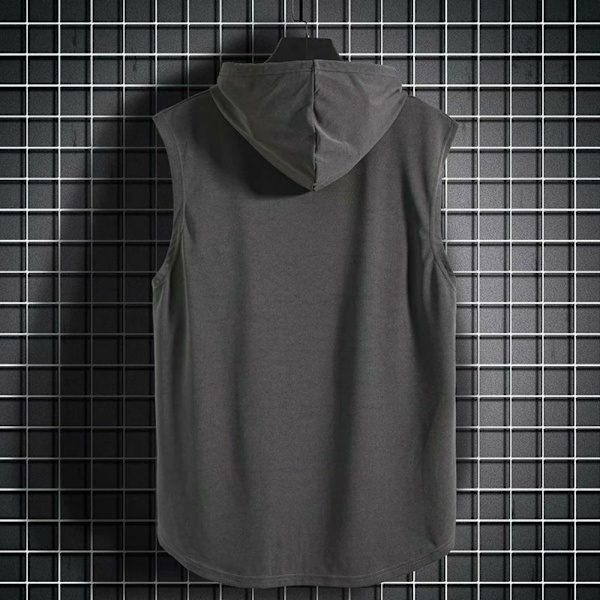 Mænd Gym Ærmeløs Hættetrøje Fitness Hættetrøje Vest SORT M black M