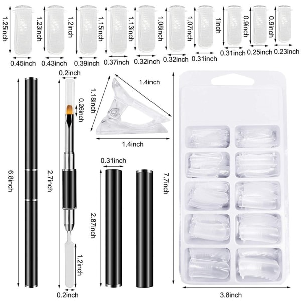 Snabbbyggande Nagelformar Falska Nagelspetsar 100st 100st 100Pcs