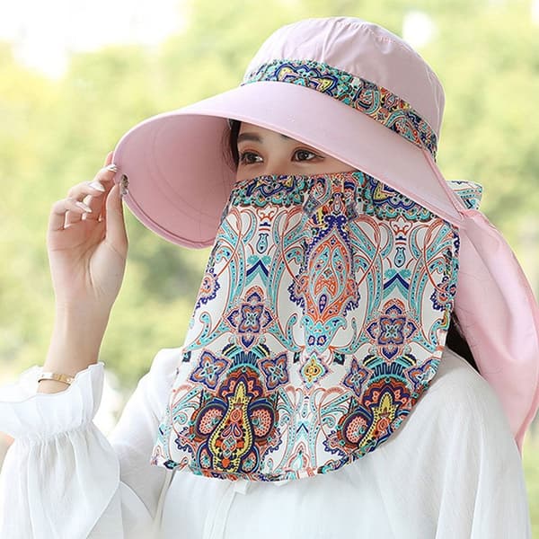 Sommer Solhat med Sjal LYSEBLÅ light blue