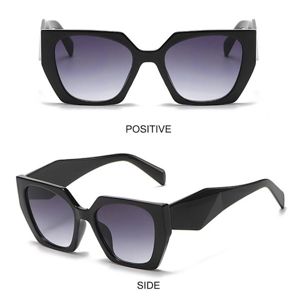 Cat Eye Solbriller Firkantede Solbriller HVID SORT-GRÅ HVID White Black-Gray