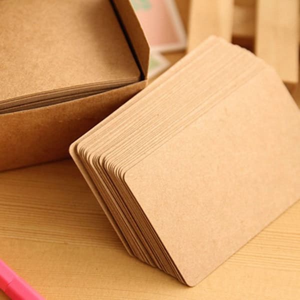 100 stk./sett Kraftpapir Blank Kort HVIT white