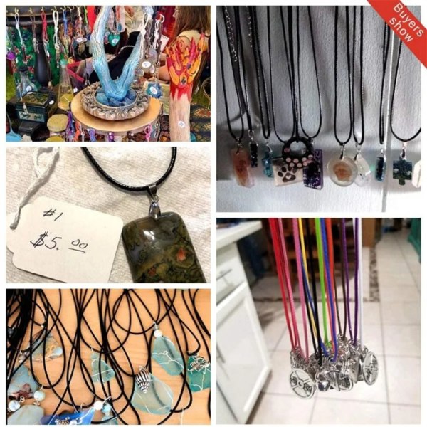 50 stk Halskjede String Tau Skinn Vokset Cord Chain KAFFE Coffee