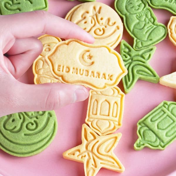 8 stk./sæt Eid Mubarak Kageform Kageudskærer