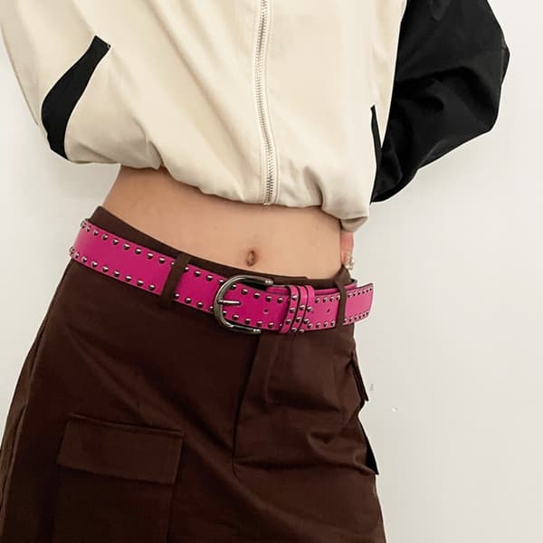 Naglebelte med spenne, rosa pink