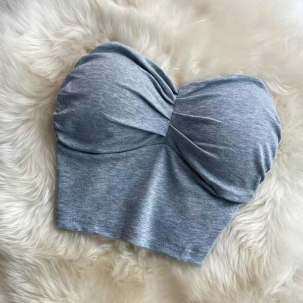 Crop Top Väst Topp GRÅ grey