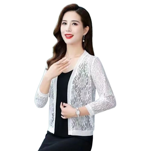 Dame cardigan air-condition skjorte HVIT L White L