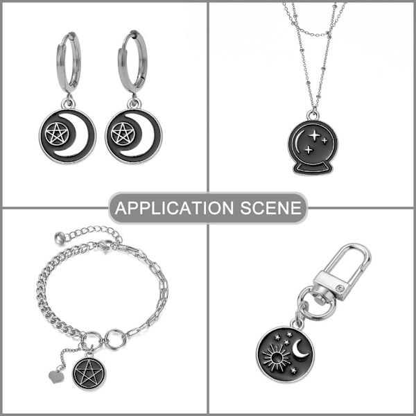Sort Tarot Charms Magic Witch Charms Sort tema charms