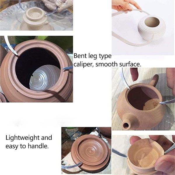 Clay Caliper Verktøy Bøyd Ben Måling Keramikk Verktøy 10 inch