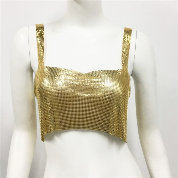 Metall Linne Backless Camisoles GULD Gold