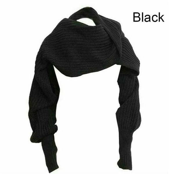 Stickad halsduk tröja toppar SVART Black