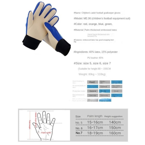 Målvaktshandskar för barn Målvaktshandske för barn ORANGE 6 6 orange 6-6