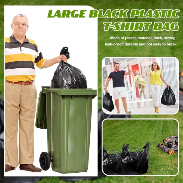 100 stk T-skjorteposer Handlepose Plastposer