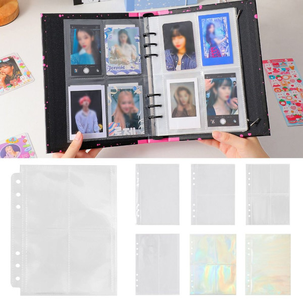 10 STK Løsblade Album Fotokort Album Binder TRANSPARENT 2 transparent 2 grids-1-2 grids-1