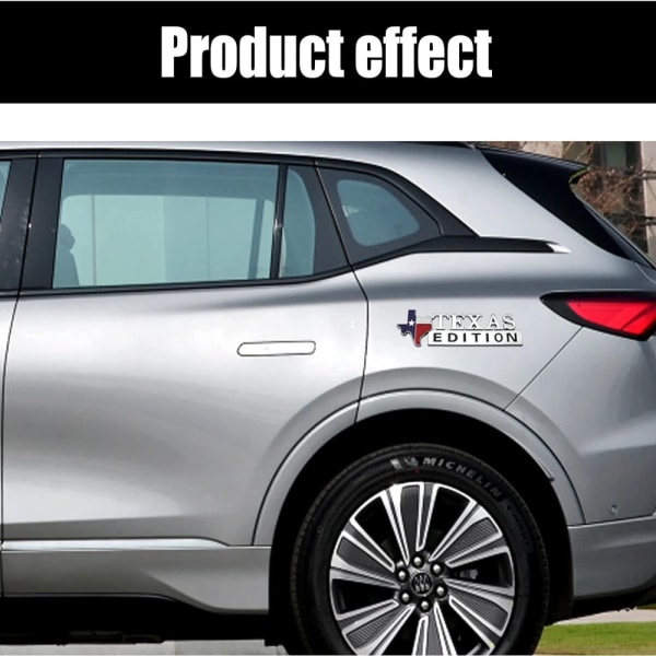 2 kpl Texas Edition -automerkkitarra 3D-auton tunnustarrat Auto
