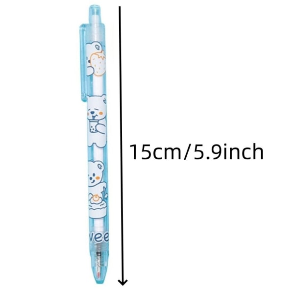 6 STK Bear Pattern Neutral Pen Sæt Kawaii Pen Press Water Pen Sæt