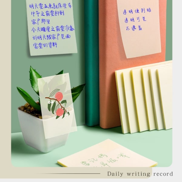 Gjennomsiktige Sticky Notes Vanntett Clear Memo M M