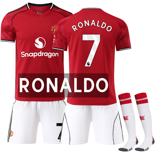 2025-2026 Manchester United Hemma Barn Fotbollströja Kit Nr.7 Ronaldo Adult M