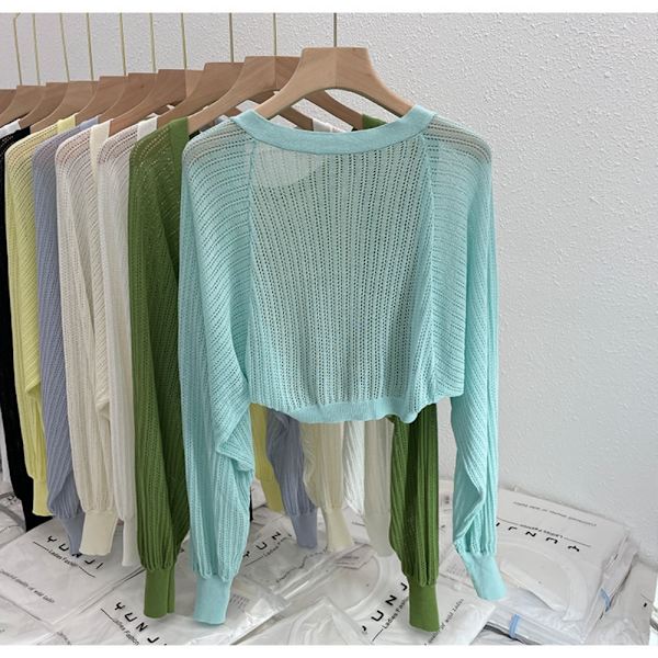 Stickad Cardigan Is Sidensjal APRIKOS Apricot