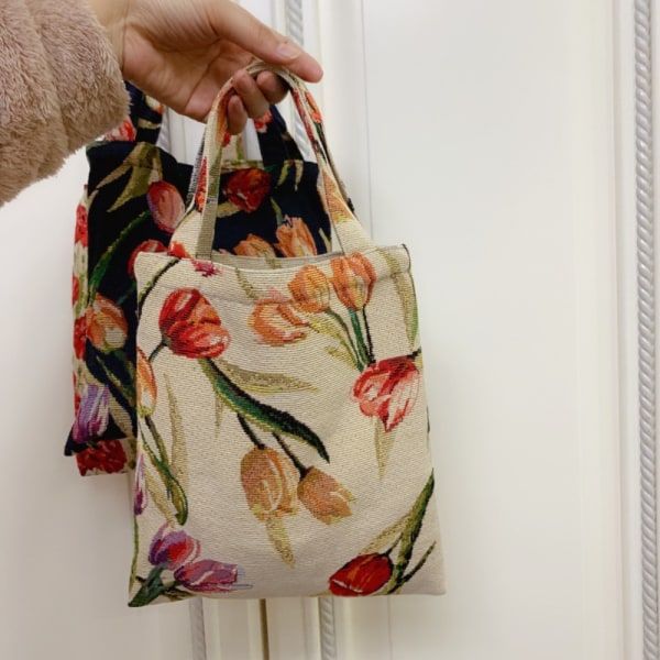 Retro Flower Clutch Pung Flower Tote Bag 3 3 3