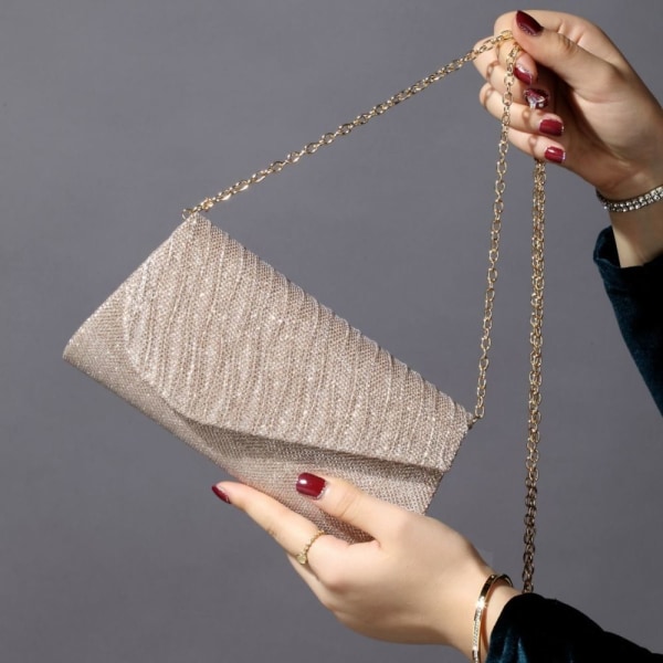 Sequin Clutch Bag Glitter Chain Evening Bag SILVER silver