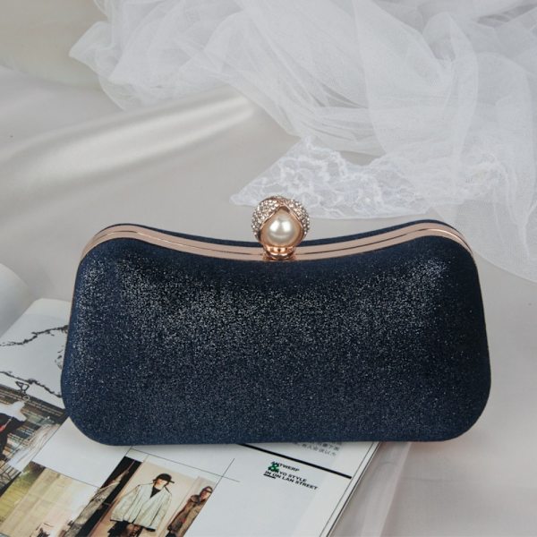Bronzing Banket Taske Single Shoulder Chain Bag BLÅ Blue