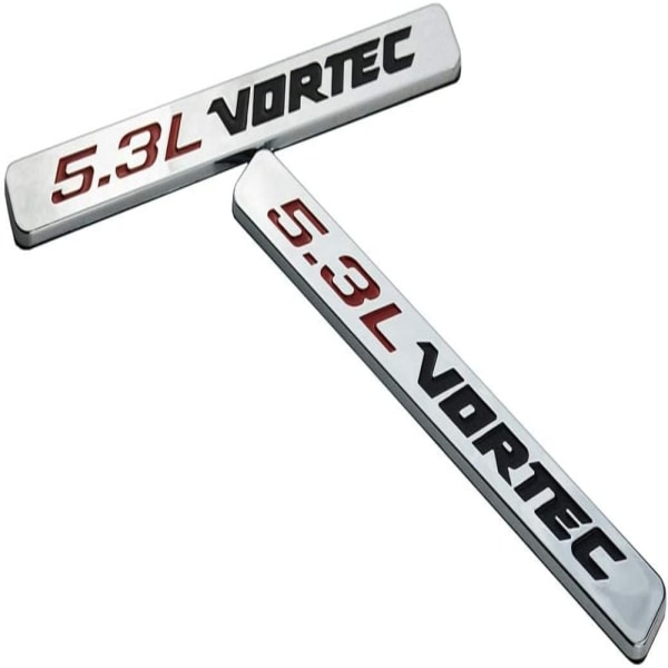 2 kpl 5.3L VORTEC konepellin tunnusmerkit 3D kirjainlogo auton moottorimerkki