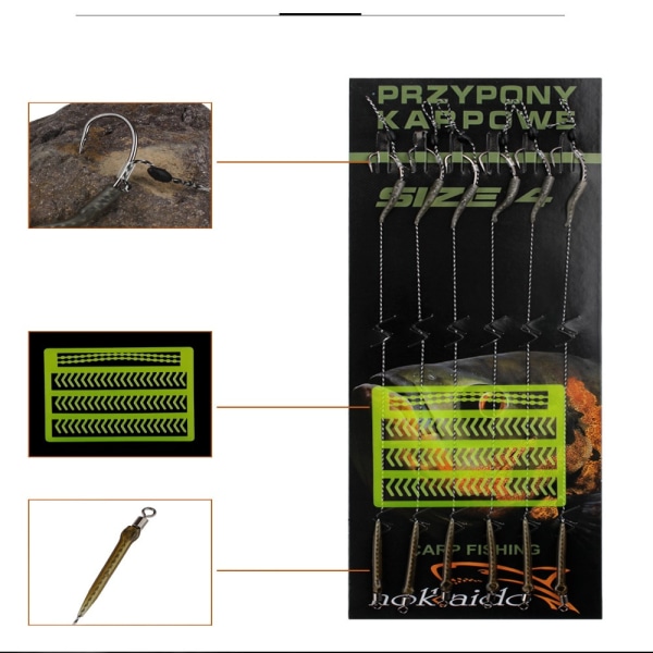 6-8 stk Karpefiske Ferdig Krokleder Karpefiskekroker 6pcs WBLB-2