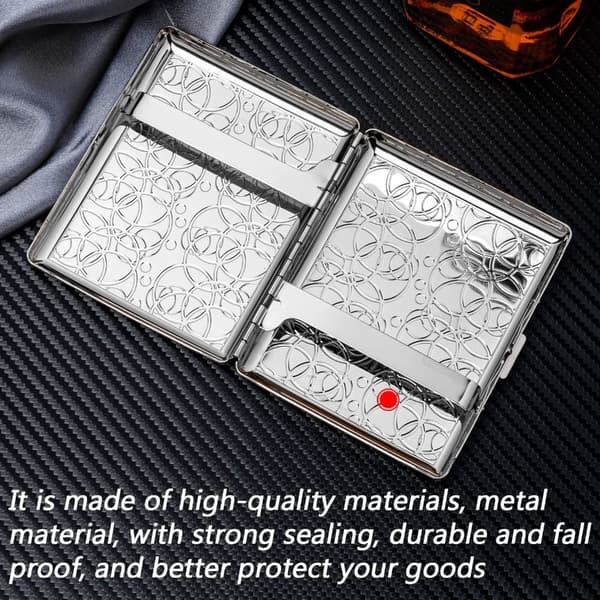 Retro Kortfodral i Metall, Silverpläterad