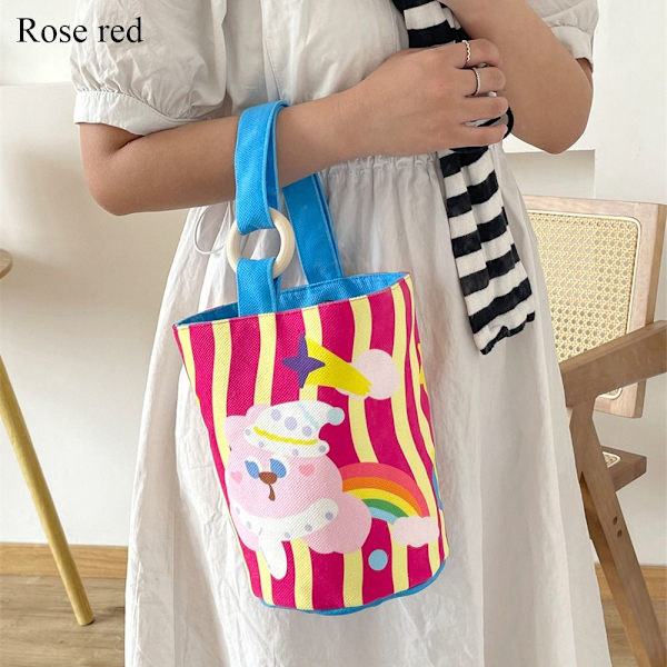 Canvas Handväskor Small Bucket Bag ROSE RED rose red