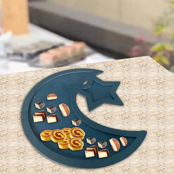 2025 Eid Mubarak Ramadan Kareen -juhlan koristelu, välipalatarjotin hedelmille 2