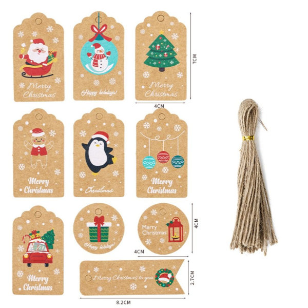 Merry Christmas Kraft Paper Tags Xmas tree Hanging Label 1 1 1