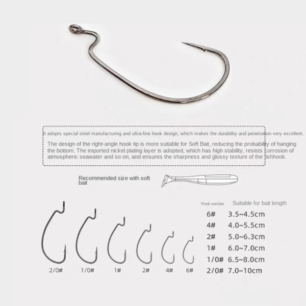 Sharp Fishing Jig Hooks Strong Fishhook 7G2 2 7g2