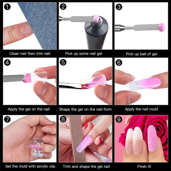 Snabbbyggande Nagelformar Falska Nagelspetsar 100st 100st 100Pcs