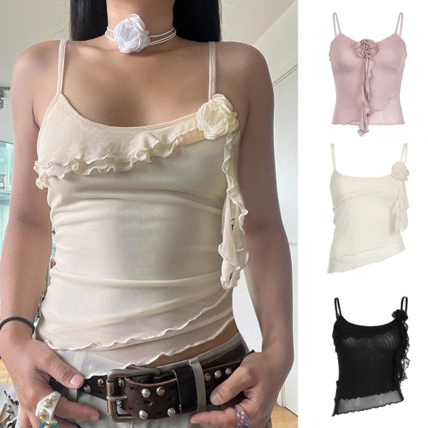 Damcrop Tops Braletteväst ROSA L Pink L