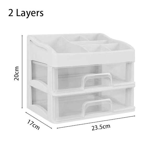 1 Stk Kosmetik Opbevaringsboks Desktop Opbevaringskasse 2 LAG 2 2 Layers