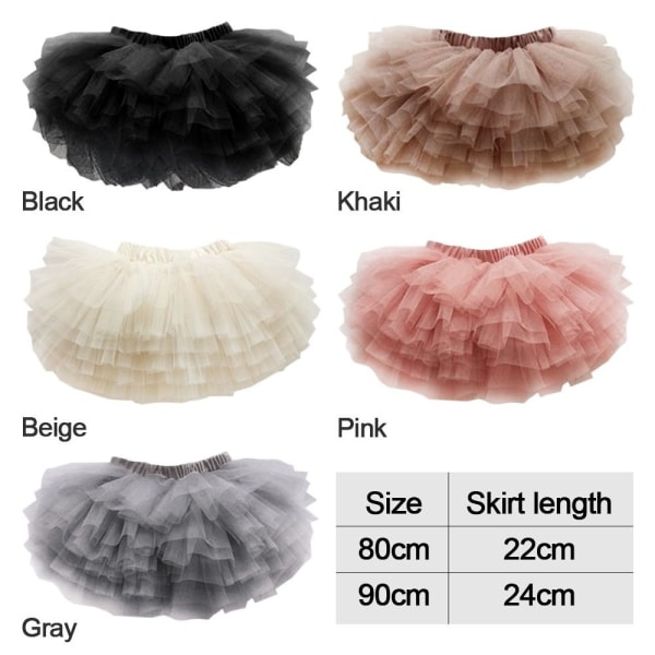 Tutu Sommerskjørt Tyll Prinsesseskjørt BEIGE 90CM beige 90cm