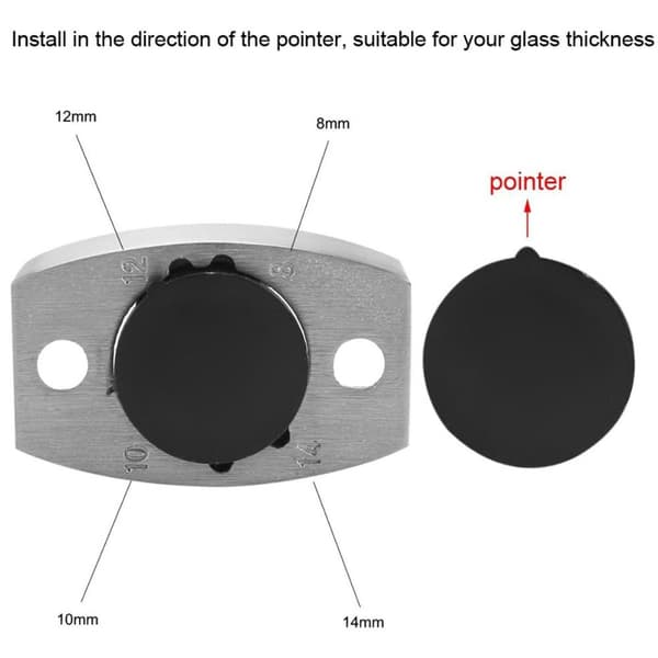 Glassklips Rotasjonsstopp Glassdørguider