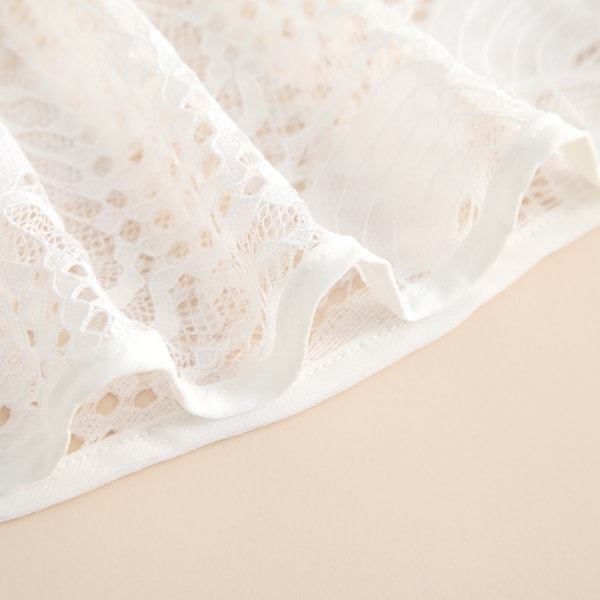 Rose Jacquard Polyester Sjal Solbeskyttelsesskjerf HVIT White