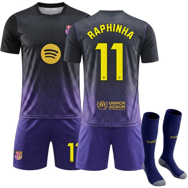 2627 Barcelona Bortafotbollströja Kit Nr. 11 Raphinha 28