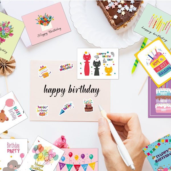 Gratulerer med bursdagskort Multipack hilsenpakke med konvolutter Birthday Card Set