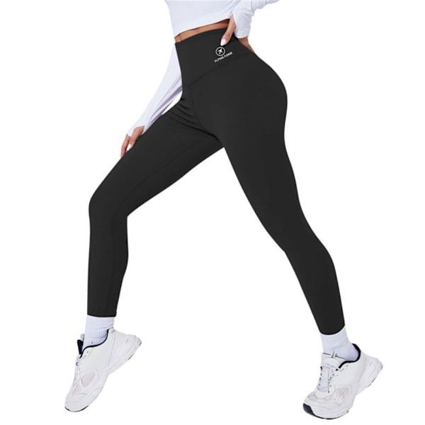 Ni-punkts højtaljede yogabukser Cykelleggings SORT M1 1 black M1-1