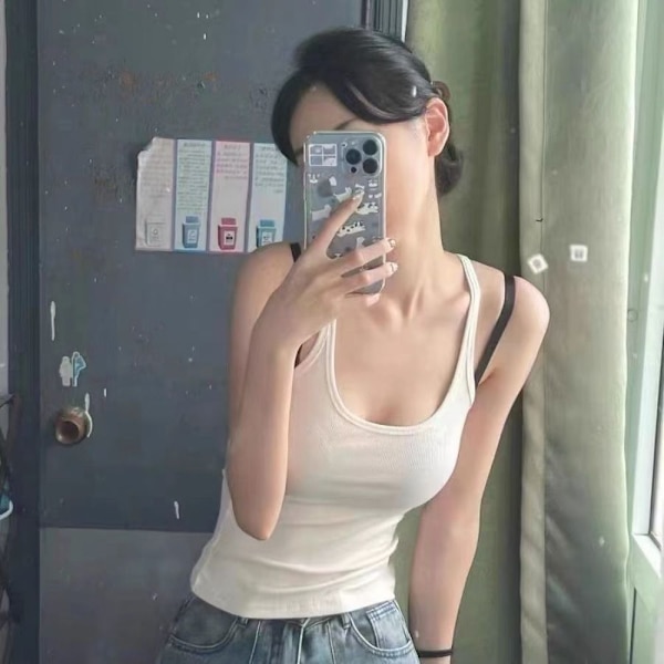 Camisole skuldervest GRÅ M Grey M
