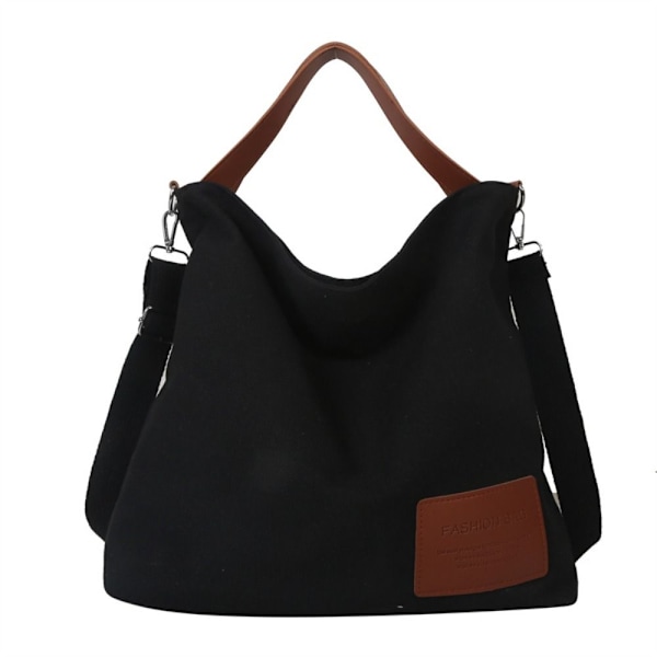 Lærreds skuldertaske Dame Tote Bag SORT Black