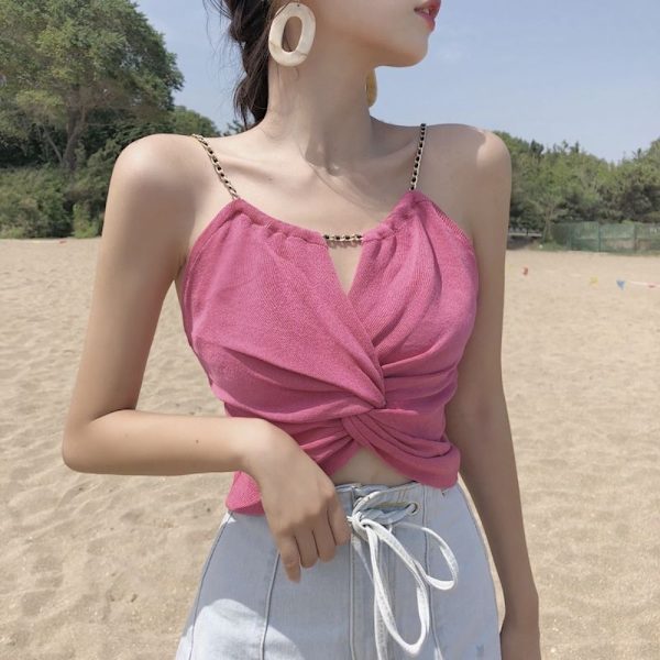 Strap Vest Outerwear Vest RED Red