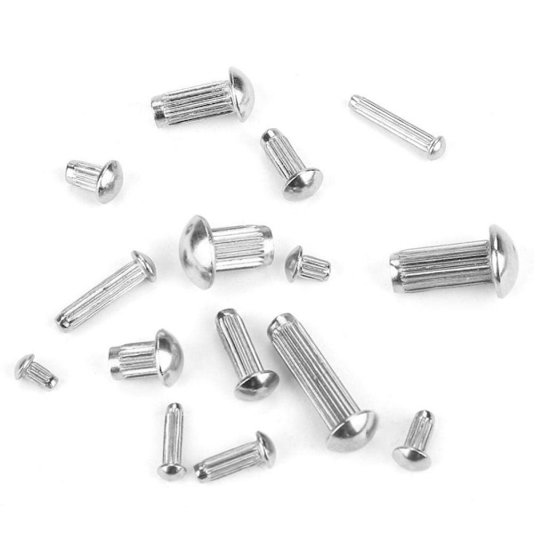 250 stk/æske massive nitter med riflede skafter Fasteners Sortiment