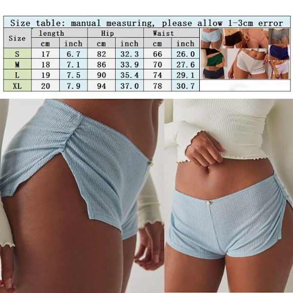 Low Hight Split Shorts Leggings VIT L White L