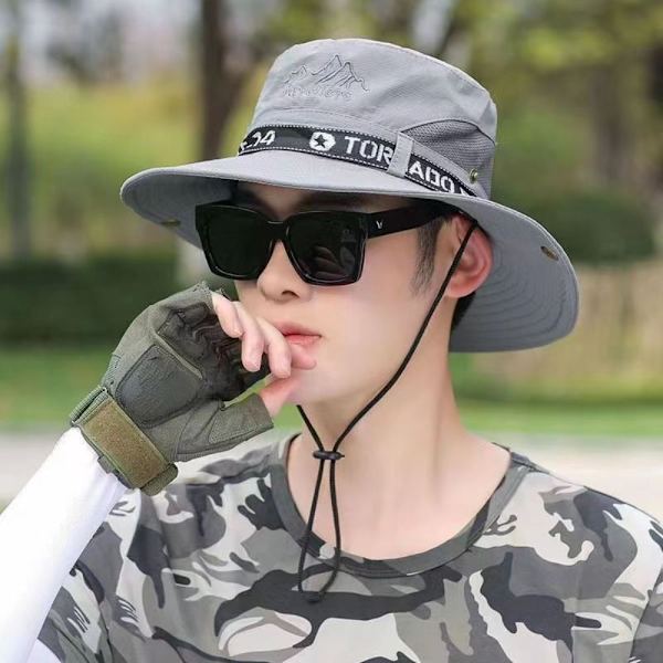 Menn Bøttelue Wide Rim Hat SORT black